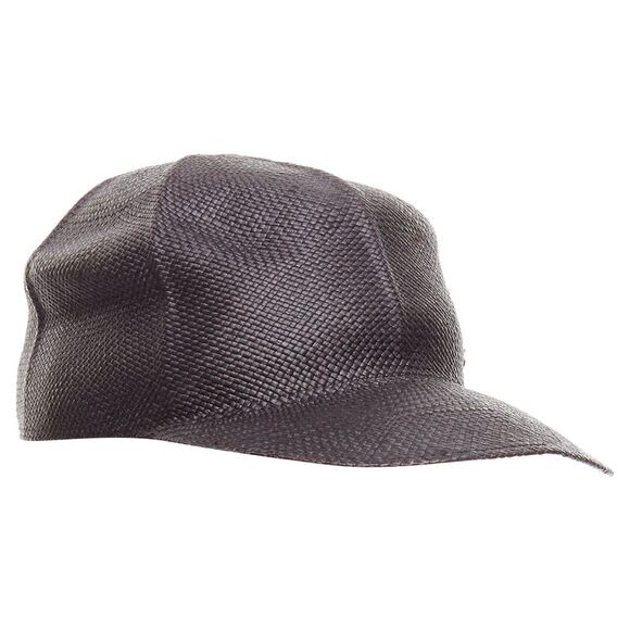 Hermes Riley Panama Straw Silver Logo Cotton Lined Cap Hat - Picture 1 of 6